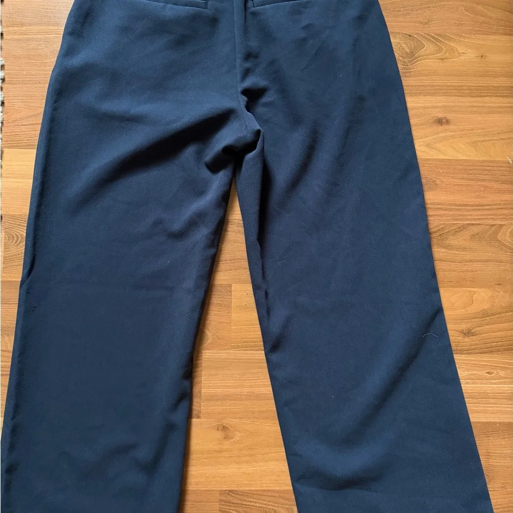 Abercrombie & Fitch Navy Wide-Leg Trousers - Picture 3 of 3